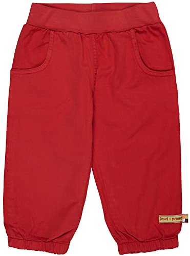 loud + proud Unisex Kinder Gewebte Tomato 86/92 Gewebte Hose GOTS Zertifiziert von loud + proud