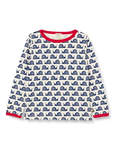 loud + proud Unisex Kinder Langarm mit Print Schnecke, Gots Zertifiziert T Shirt, Ultramarine, 98-104 EU von loud + proud