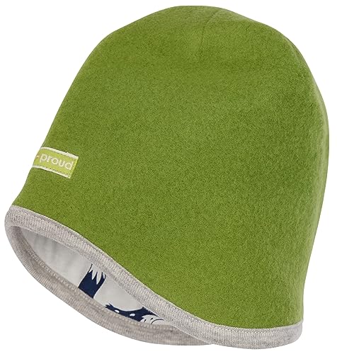 loud + proud Unisex Kinder Lt2 Wollfleece, GOTS Zertifiziert Beanie-Mütze, Grass, 45-48 EU von loud + proud