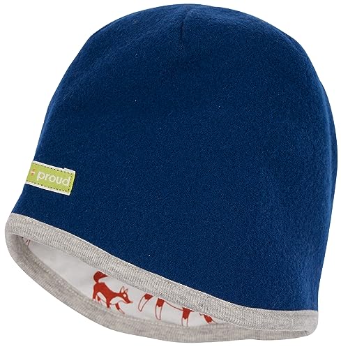 loud + proud Unisex Kinder Lt2 Wollfleece, GOTS Zertifiziert Beanie-Mütze, Ultramarine, 49-50 EU von loud + proud