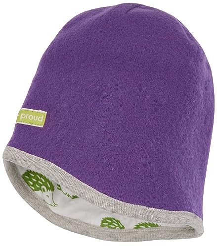 loud + proud Unisex Kinder Lt2 Wollfleece, GOTS Zertifiziert Beanie-Mütze, Violet, 45-48 EU von loud + proud