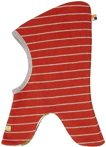 loud + proud Unisex Kinder Schlupfmütze Ringel, GOTS Zertifiziert Sturmhaube, Terracotta, 42-44 EU von loud + proud
