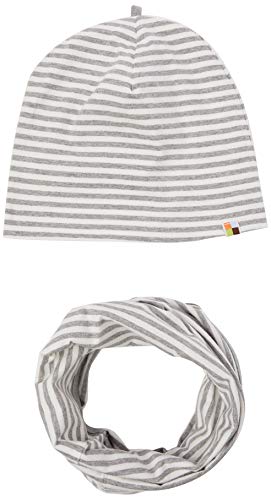 loud + proud Unisex Kinder Set Schlauchschal, GOTS Zertifiziert Beanie-Mütze, Grey, 98/104, 7200 von loud + proud