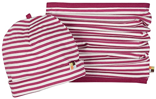 loud + proud Unisex Kinder Set Schlauchschal, GOTS Zertifiziert Beanie-Mütze, Orchid, 98/104, 7200 von loud + proud
