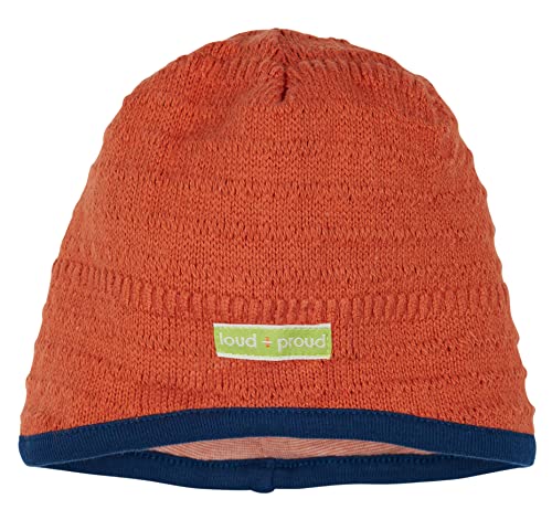 loud + proud Unisex Kinder Strick, GOTS Zertifiziert Mütze, Cinnamon, 86/92 von loud + proud