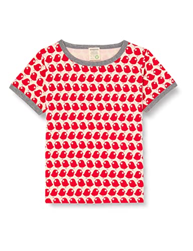 loud + proud Unisex Kinder T-shirt mit Vogel Print, Gots Zertifiziert T Shirt, Tomato, 122-128 EU von loud + proud