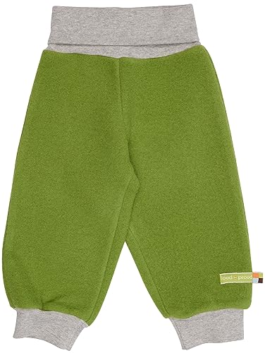 loud + proud Unisex Kinder Wollfleece, GOTS Zertifiziert Hose, Grass, 104 EU von loud + proud