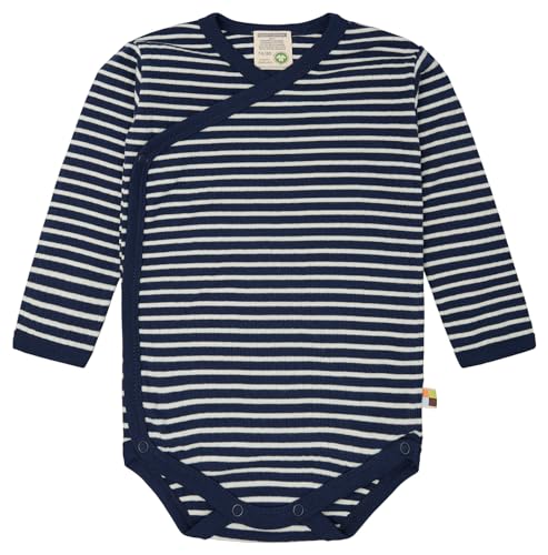 loud + proud Wickelbody Langarm gestreift aus Biobaumwolle, GOTS Zertifiziert von loud + proud