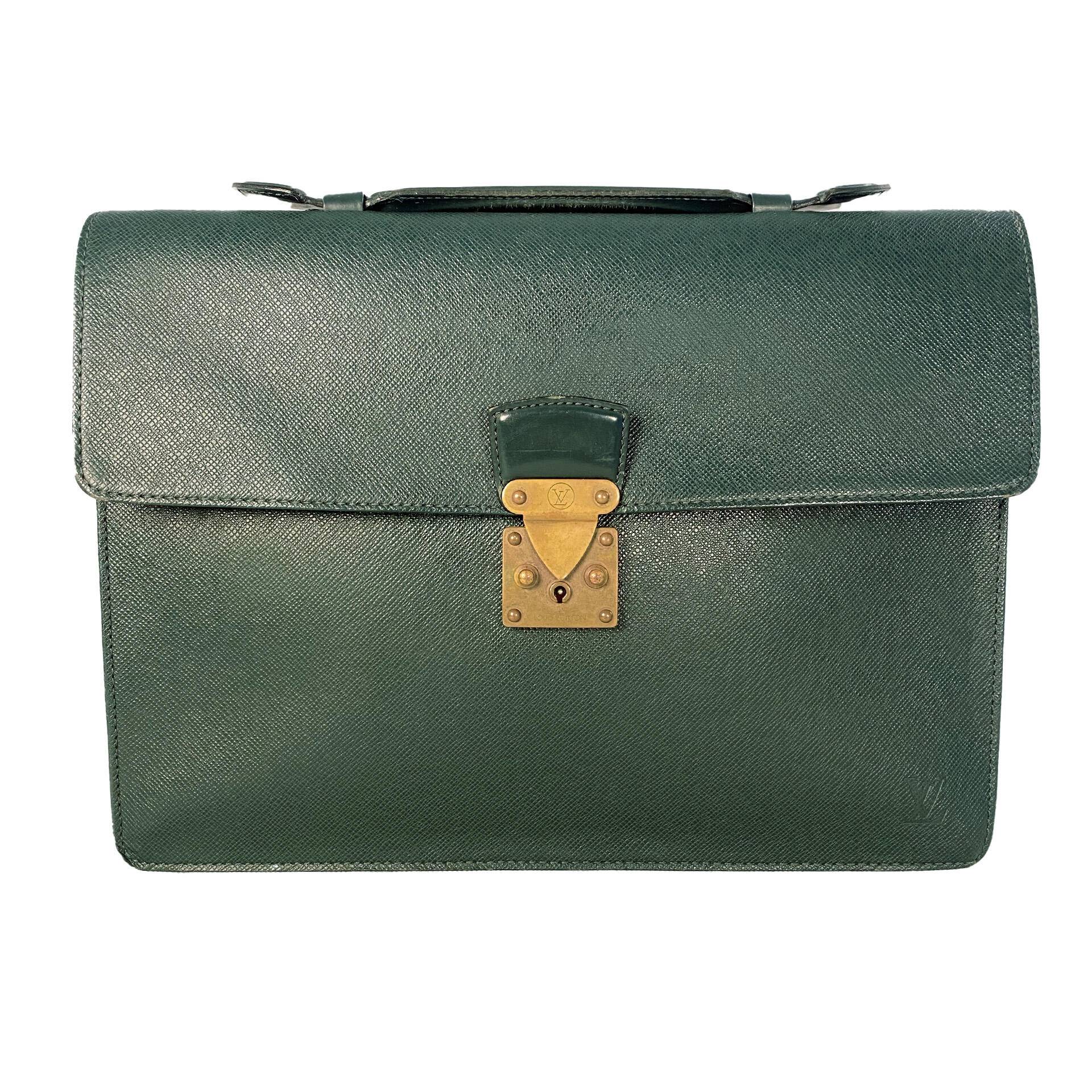 louis vuitton - Louis Vuitton Louis Vuitton Aktentasche - Green Taiga Koffer24 von louis vuitton