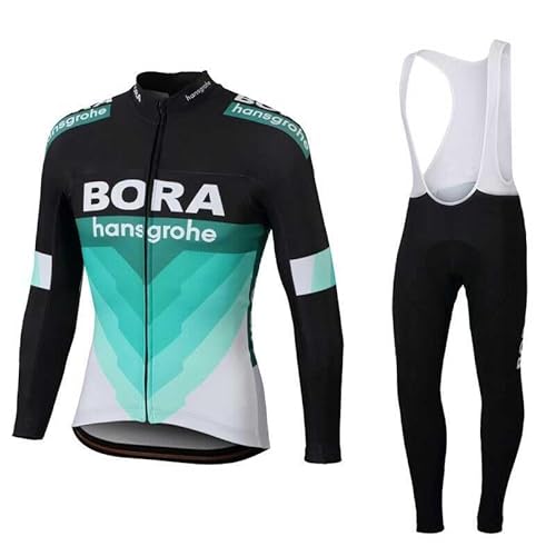 louizumify Herren Radfahren Lange Ärmel Anzug mit 3 Tasche und 4D gepolsterte Hose Stretch hohe Leistung Baumwolle von louizumify