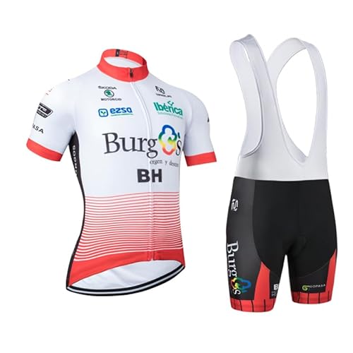 louizumify Herrensporthemd Profi-Team-Radanzug, elastisches und atmungsaktives Material, Sonnenschutz, reflektierend, 3 Taschen von louizumify
