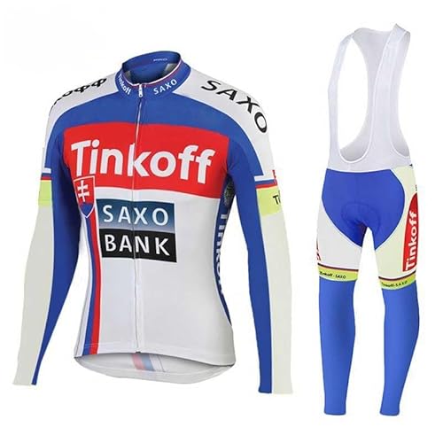 louizumify Performance Herren Radfahren Langarm-Set mit 3 Taschen Feuchtigkeit Wick Fleece gepolstert reflektierende Hosen von louizumify