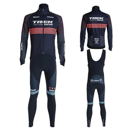 louizumify Performance Herren Radtrikot Langarm mit 3 Taschen - Reflektierendes Feuchtigkeitsableitendes Material von louizumify