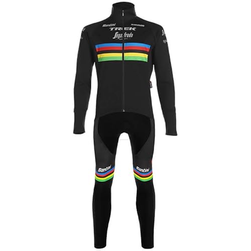 louizumify Performance Herren Radtrikot Langarm mit 3 Taschen - Reflektierendes Feuchtigkeitsableitendes Material von louizumify