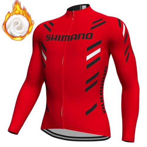 louizumify Pro Herren Radfahren Lange Ärmel Jersey 3 Tasche Reißverschluss Stretch atmungsaktiv und schnell trocken von louizumify