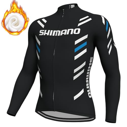 louizumify Pro Herren Radfahren Lange Ärmel Jersey 3 Tasche Reißverschluss Stretch atmungsaktiv und schnell trocken von louizumify