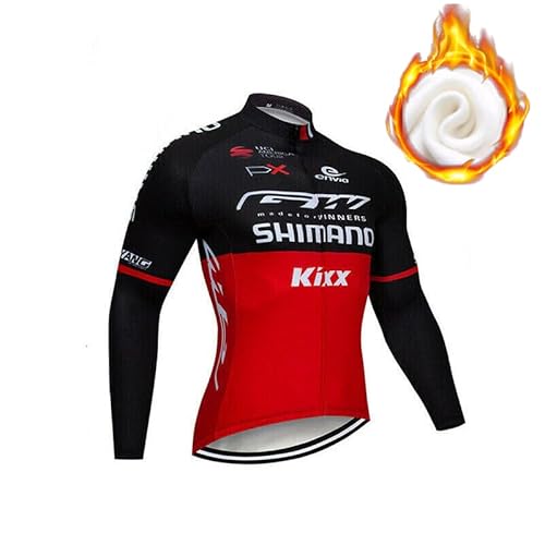 louizumify Pro Herren Radfahren Lange Ärmel Jersey 3 Tasche Reißverschluss Stretch atmungsaktiv und schnell trocken von louizumify