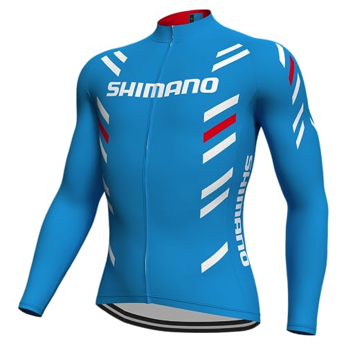 louizumify Pro Herren Radfahren Lange Ärmel Jersey 3 Tasche Reißverschluss Stretch atmungsaktiv und schnell trocken von louizumify