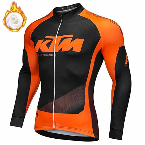louizumify Pro Herren Radfahren Lange Ärmel Jersey 3 Tasche Reißverschluss Stretch atmungsaktiv und schnell trocken von louizumify