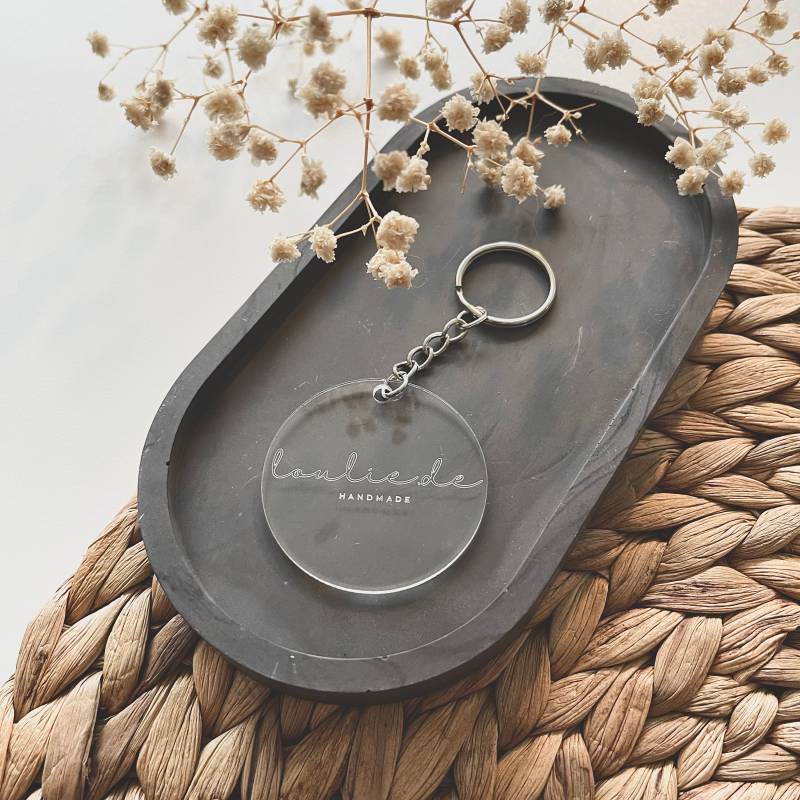 Schlüsselanhänger | Logo-Anhänger Personalisierter Anhänger Graviertes Acrylglas von louliehandmade