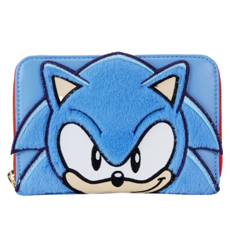Loungefly Sonic The Hedgehog Geldbörse, Klassisch, Cosplay, Kunstleder, Unisex, Geprägt, Schwarz von Loungefly