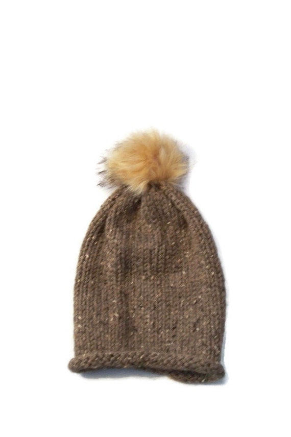 Beanie Mütze, Wintermütze in Der Farbe Gerste, Braun, Passende Mütze Dazu von lousknittingroom
