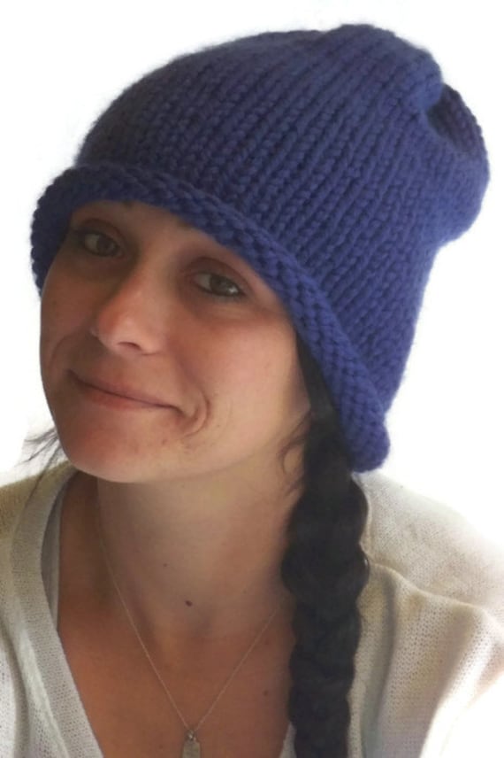 Schlappmütze, Wintermütze, Cobalt Blue von lousknittingroom