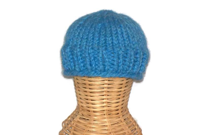 Warme Winter Beanie Mütze - Kleinkind 0 6 Monate Größe, Himmelblau von lousknittingroom