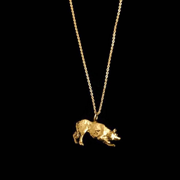 9 Karat Gold Border Collie Anhänger & Kette 9 Karat Gold Border Collie Anhänger & Kette von lovebordercollies