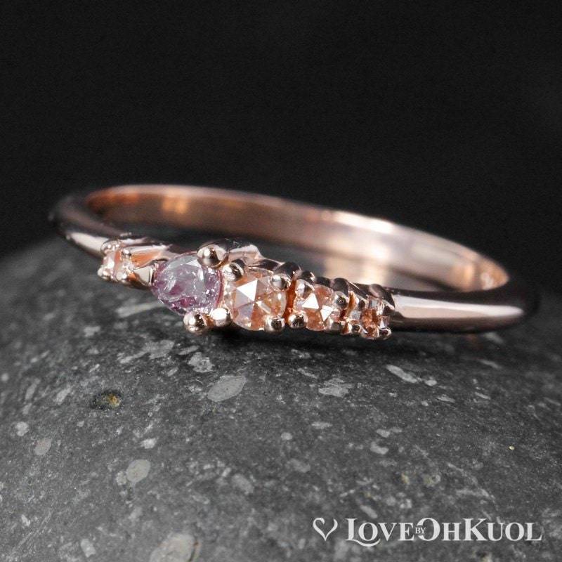 Rosegold Rosa Diamant Ring 14Kt Birnbaum Cut Jubiläumsring von lovebyohkuol