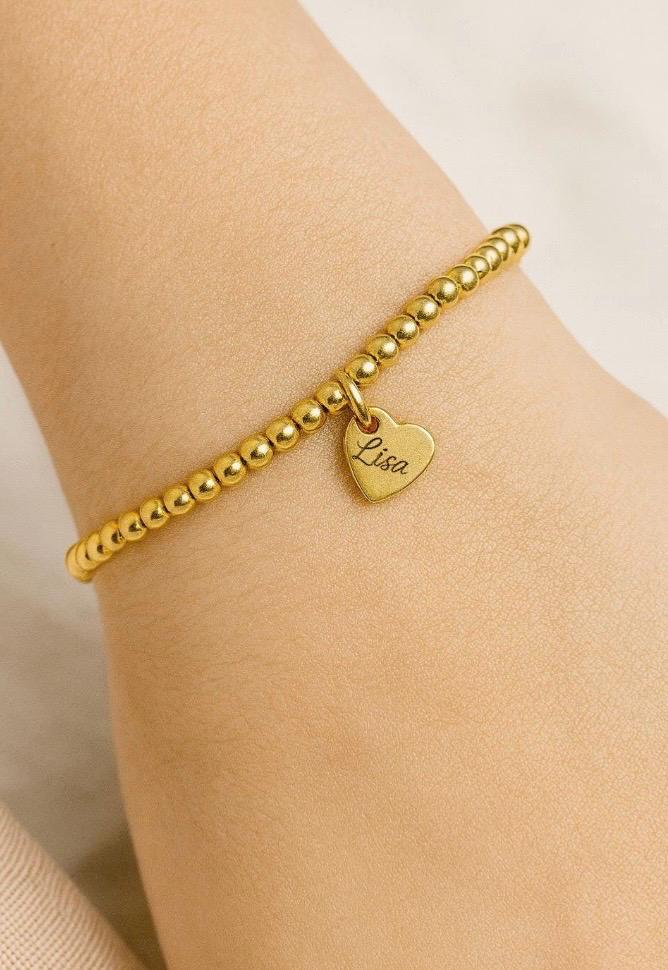 Graviertes Armband Mit 18K Gold | 925 Silber Oder Rosegold Gefüllten Kugeln Graviertes Armband Mit 18K Gold | 925 Silber Oder Rosegold Gefüllten Kugeln von lovebytani