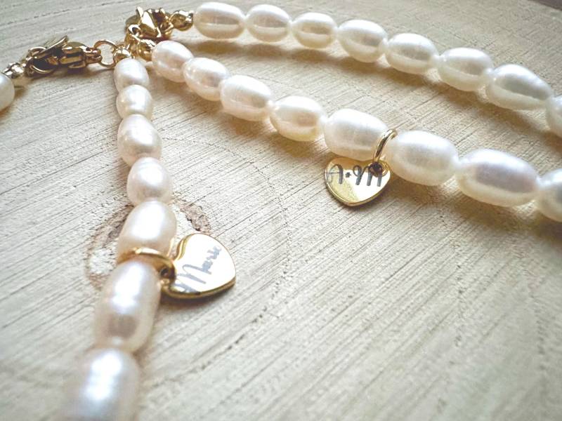 Graviertes Perlenarmband - 2 Perlen-Variationen Gold | Silber Rosegold von lovebytani