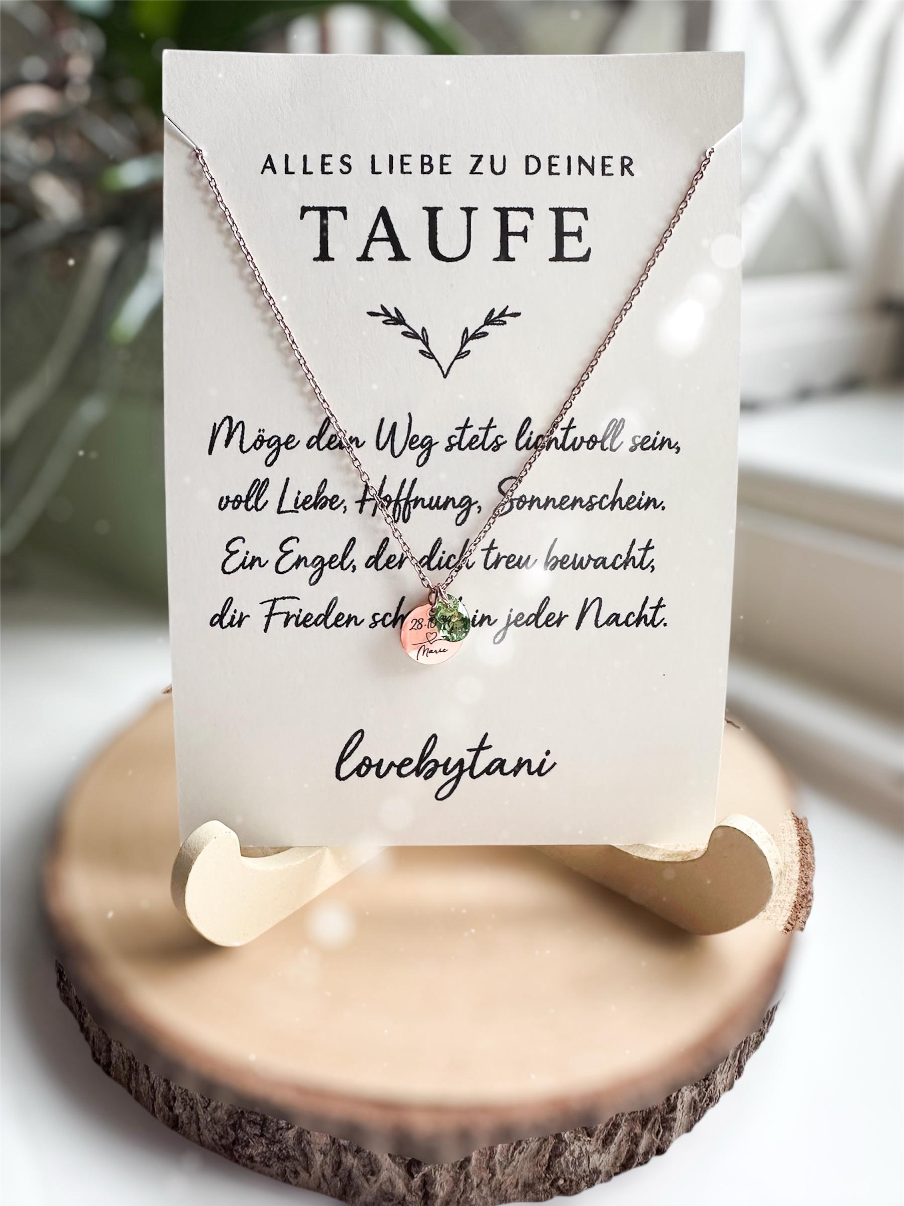 Personalisierte Gravur-Halskette Roségold Mit Geburtsstein - Edelstahl Personalisierte Gravur-Halskette Roségold Mit Geburtsstein - Edelstahl von lovebytani