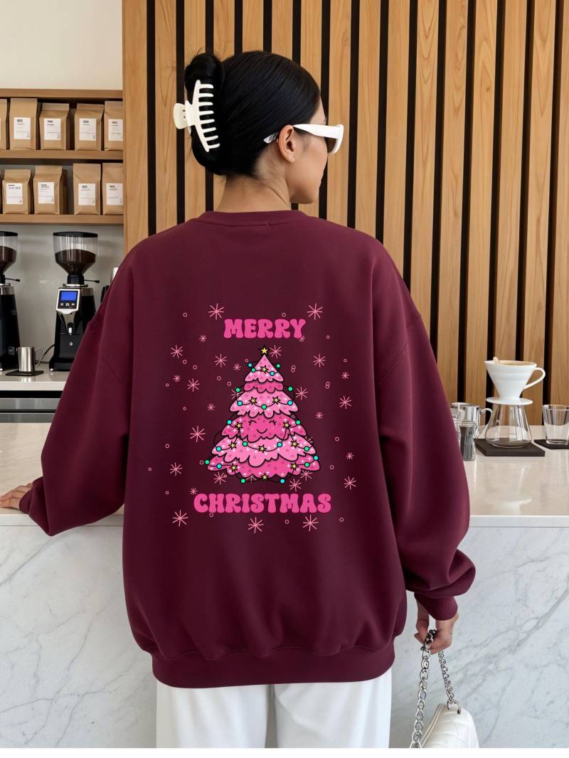 Weihnachtspullover, Rosa Baum Pullover, Sweatshirt Christmas, Weihnachtsgeschenk, Pink Geschenkidee, Weihnachtsbaum von lovedinadesign