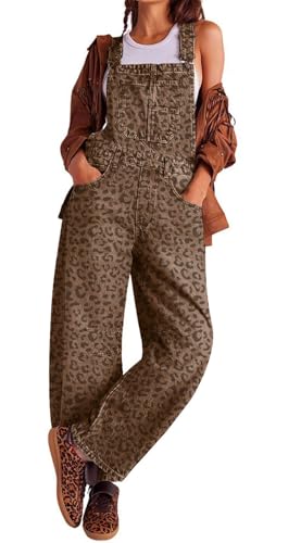 loveimgs Y2k Damen Baggy Barrel Jeans, Overall, weites Bein, Denimhose, Latzhose, Overall, Boyfriend-Patchwork-Jeans, Klassischer Leopard, Small loveimgs Y2k Damen Baggy Barrel Jeans, Overall, weites Bein, Denimhose, Latzhose, Overall, Boyfriend-Patchwork-Jeans, Klassischer Leopard, Small von loveimgs
