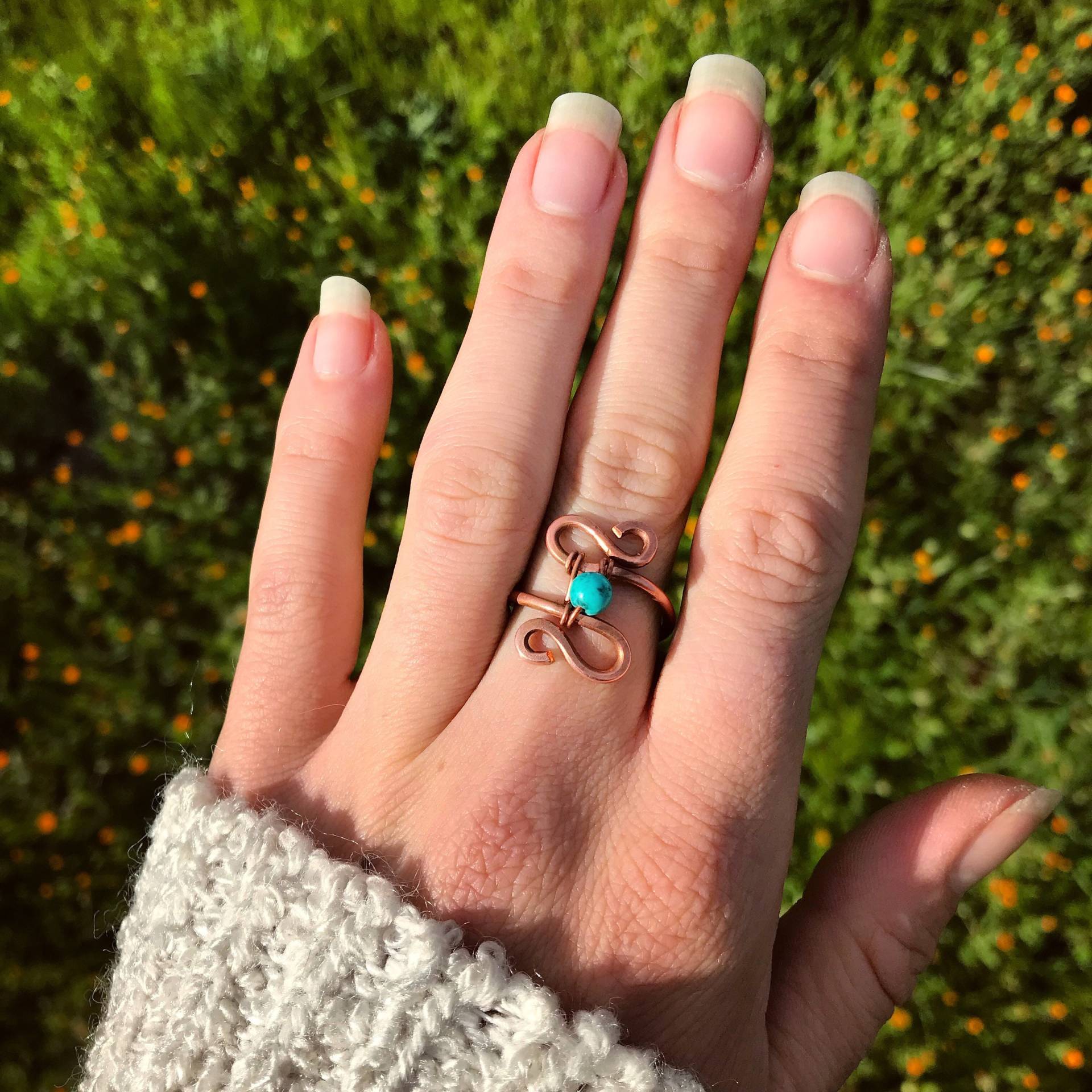 Türkis Und Kupfer Ring, Recycelter Kupferschmuck, Handgemachter Ring Türkis Und Kupfer Ring, Recycelter Kupferschmuck, Handgemachter Ring von lovejocelynleigh