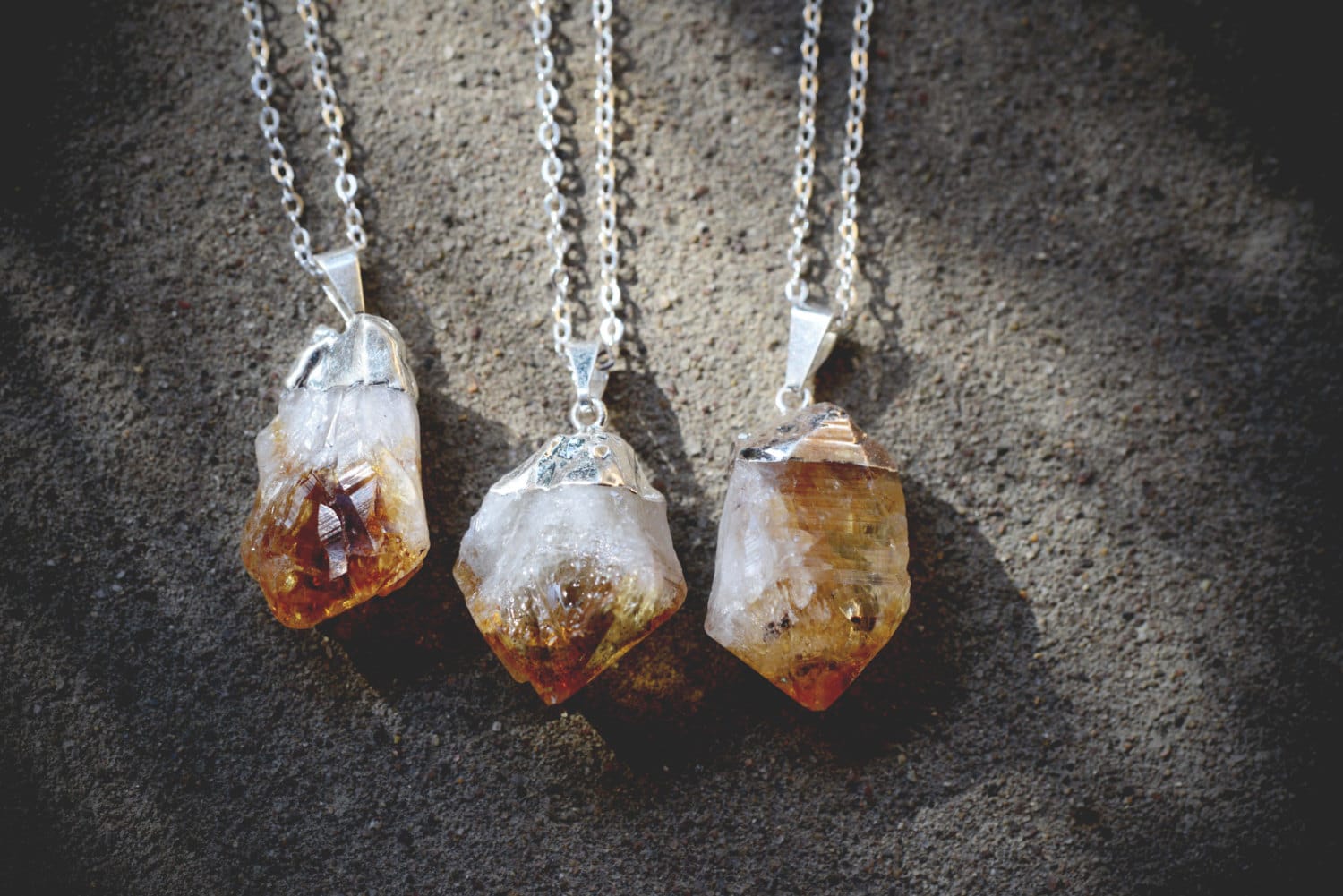 Rohe Citrin Halskette | Silber Getauchte Quarz Natürliche Kristall Heilstein Schmuck November Geburtsstein Geschenk von lovejule