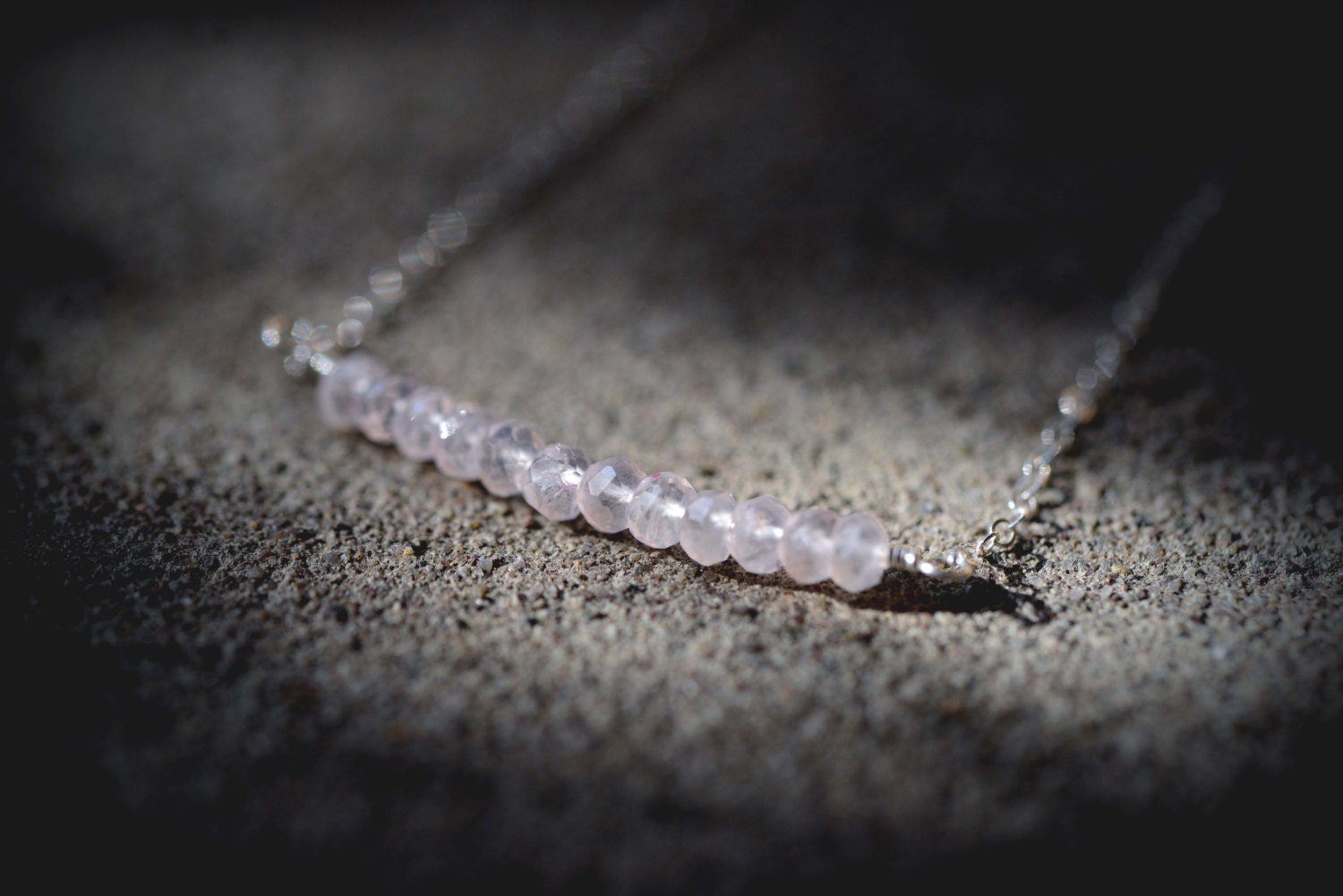 Rosenquarz Halskette Geschenk Für Sie | Healing Crystal Schmuck Silber Gold Bar Birthstone Quarz von lovejule