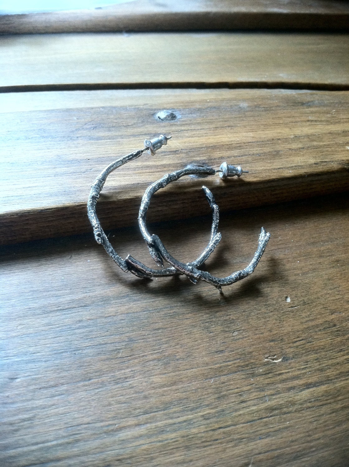 sterling Silber Zweig Creolen Ohrringe sterling Silber Zweig Creolen Ohrringe von lovelightjewelry