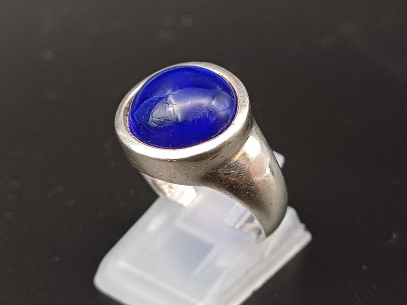 Design Silber Ring Sterlingsilber 925 Mit Blauem Stein Besetzt Damen Frauen Mädchen Gift For Her Vintage von lovelyandoldPCvL