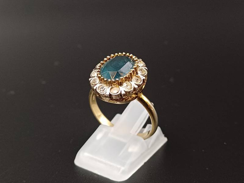 Funkelnd Eleganter Vergoldeter Silber Ring 835 Damen Frauen Mädchen Gift For Her Vintage Cocktail von lovelyandoldPCvL