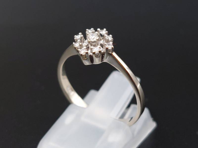 Toller 0, 13 Carat Brillant Weissgold Ring 585 14 Karat Damen Frauen Diamant Verlobungsring von lovelyandoldPCvL