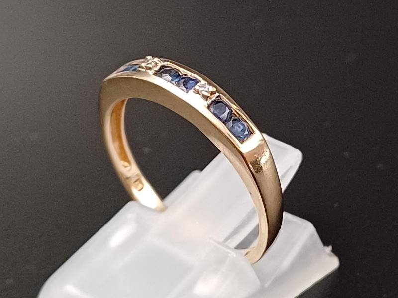 Traumhafter Gold Ring Saphir Diamant 14 Karat 585 Damen Frauen Gift For Her Elegant Halb Memory Vintage von lovelyandoldPCvL