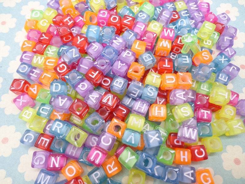 200 Stk Alphabet Runde Perlen, Brief Quadrat Mischfarben Perlen Mit Loch 200 Stk Alphabet Runde Perlen, Brief Quadrat Mischfarben Perlen Mit Loch von lovelypumpkinflowers