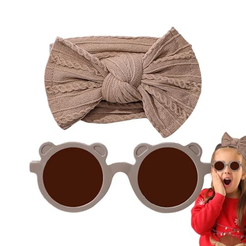 lovemetoo Baby-Stirnband-Bögen,Baby-Bogen-Stirnbänder | Baby-Stirnbänder und Brillen-Set,Weiche Nylon-Baby-Stirnbänder mit Sonnenbrille, Baby-Mädchen-Stirnbänder mit Schleife für Neugeborene, von lovemetoo