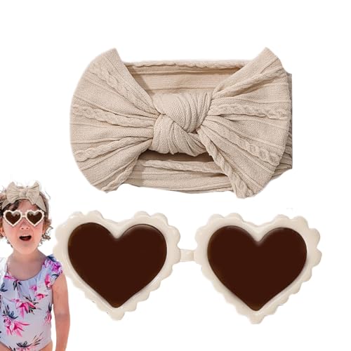 lovemetoo Neugeborenen-Stirnband-Schleifen,Baby-Stirnband-Schleifen - Stirnbänder und Sonnenbrillen für Neugeborene,Weiche Nylon-Baby-Stirnbänder mit Sonnenbrille, Baby-Mädchen-Stirnbänder mit von lovemetoo