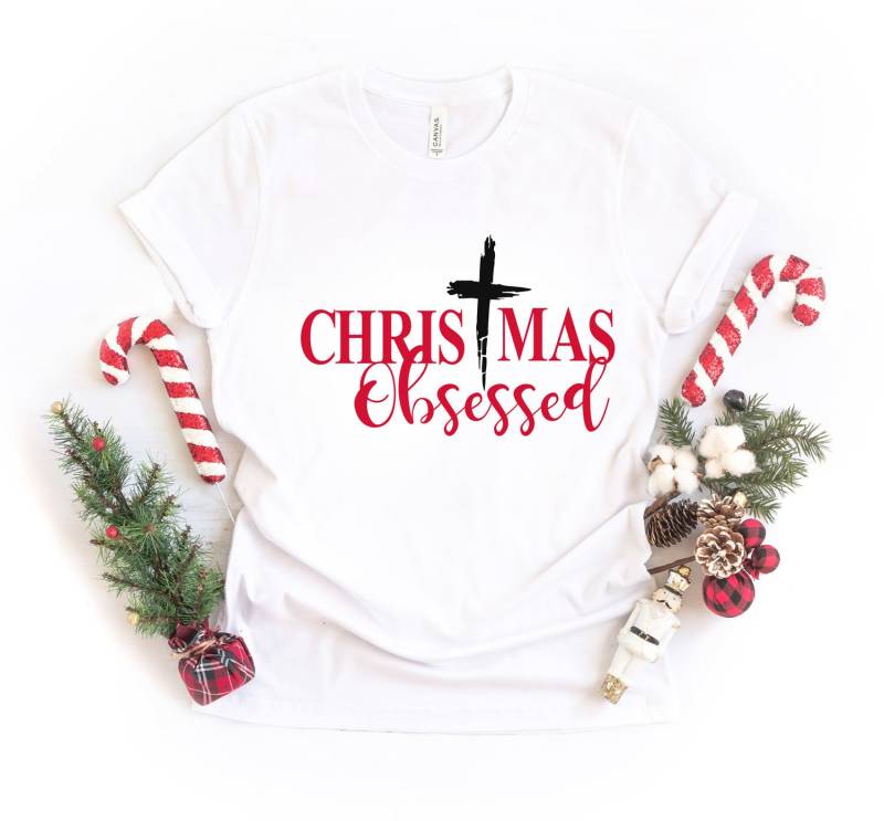Weihnachten Besessen Shirt - Christus Mas Christ Niedliches Weihnachts Religiöses Rundhals Weihnachts-T-Shirt von lovemighty