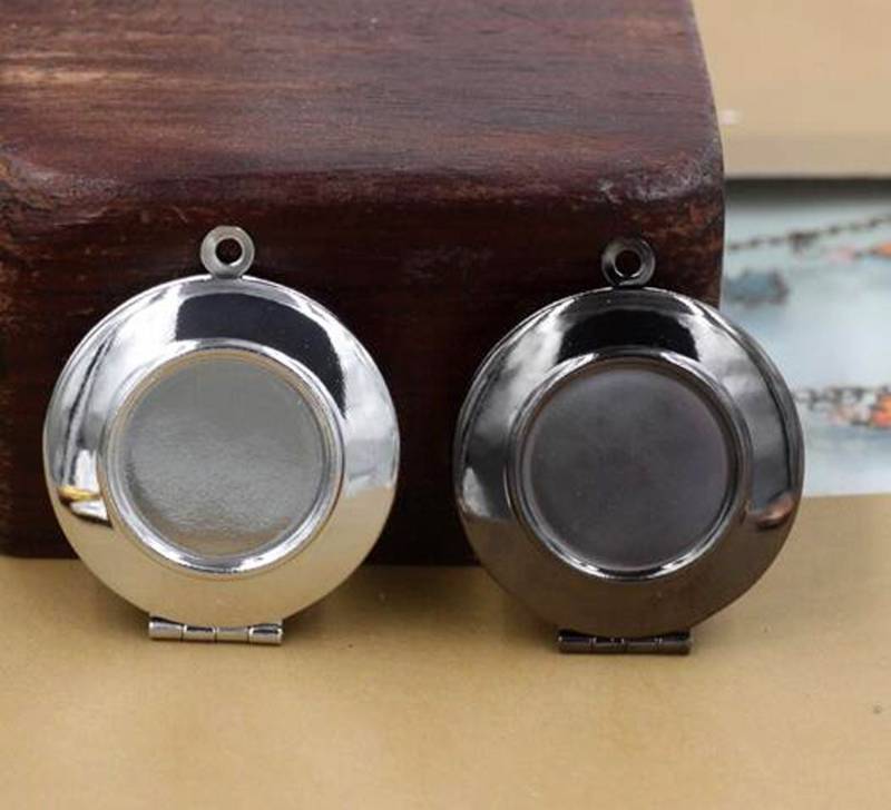 10 Stück 28mm | Innenpad 16mm Rund Glatt Blanko Foto Memming, Bronze Kompakt, Foto Rahmen Memming Charm Anhänger, Vintage Bronze Compact / von loverdiy