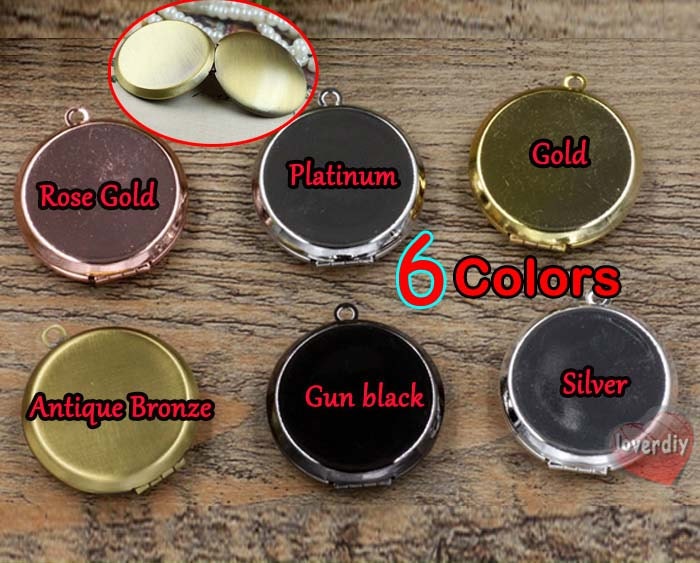 10 Stück 36x31mm Messing Antik Bronze Foto Medaillon | 6 Farben, Fotorahmen Anhänger, Geätztes Medaillon von loverdiy