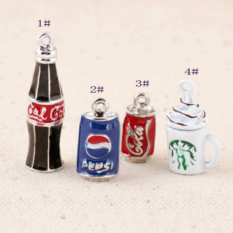 10 Stück Kaffee/Cola Coca Emaillierte Farbe Öl Drop Rose Gold Legierung Charme, Miniatur Cup Dose Charme Zubehör, Diy Schmuck Zubehör von loverdiy